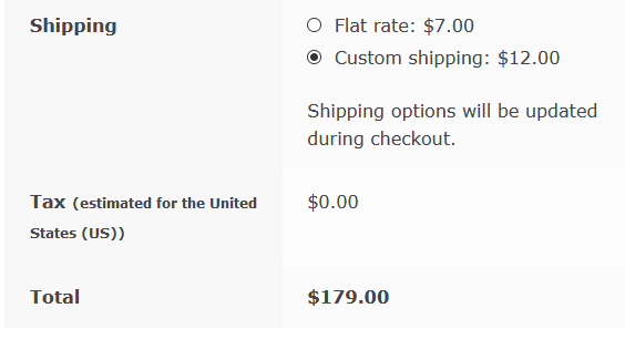 shipping rates three items