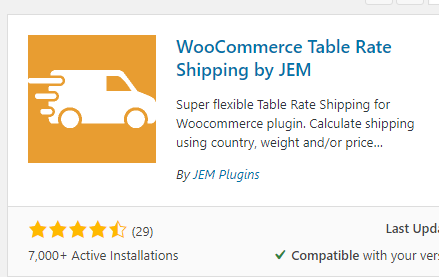 woocommerce table rates