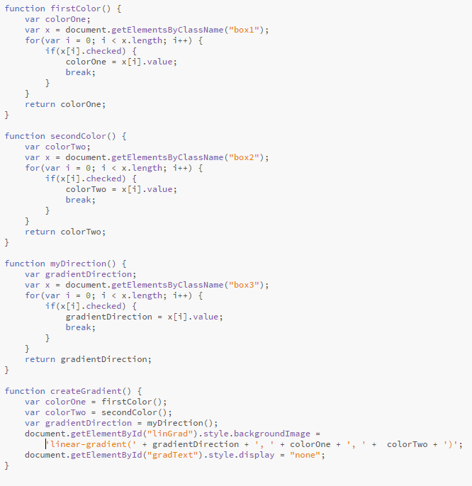 javascript code gradient tool