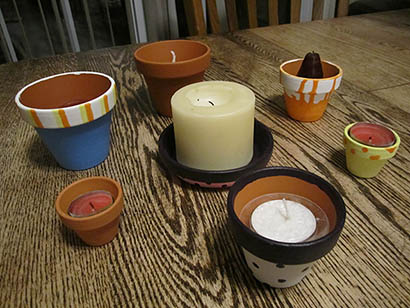 flower pot candle holders