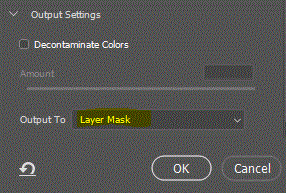 Photoshop Layer Mask output settings