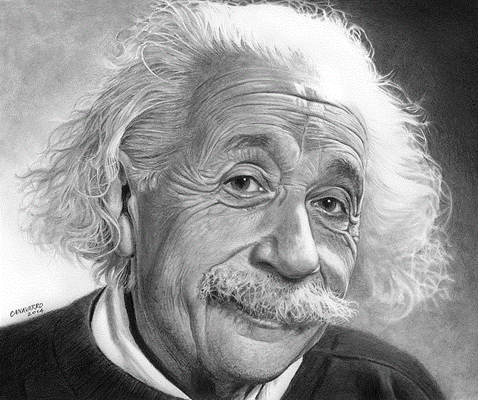 Albert Einstein pencil drawing by Nestor Canavarro