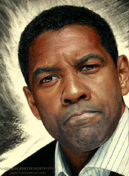 Denzel Washington pencil portrait by AmBr0