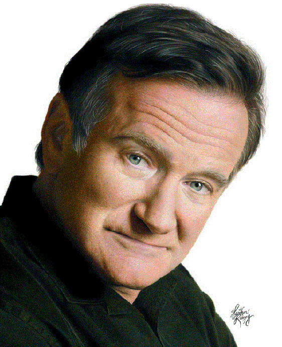 Robin Williams portrait by Heather Rooney