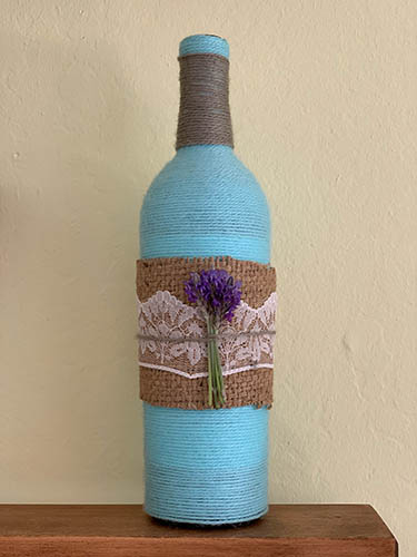 Upcycling bottle design 2 with yarn and twine