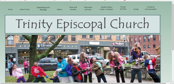 Trinity Church homepage before redesign