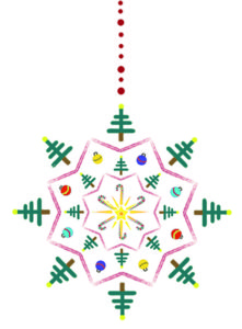 Kingdom Helps Center holiday card, closeup of snowflake