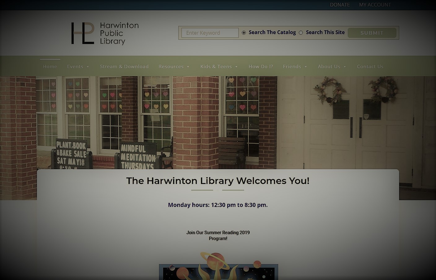 Harwinton Public Library Website and Logo Design
