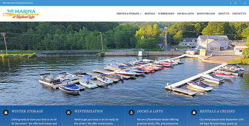 marina website screenshot